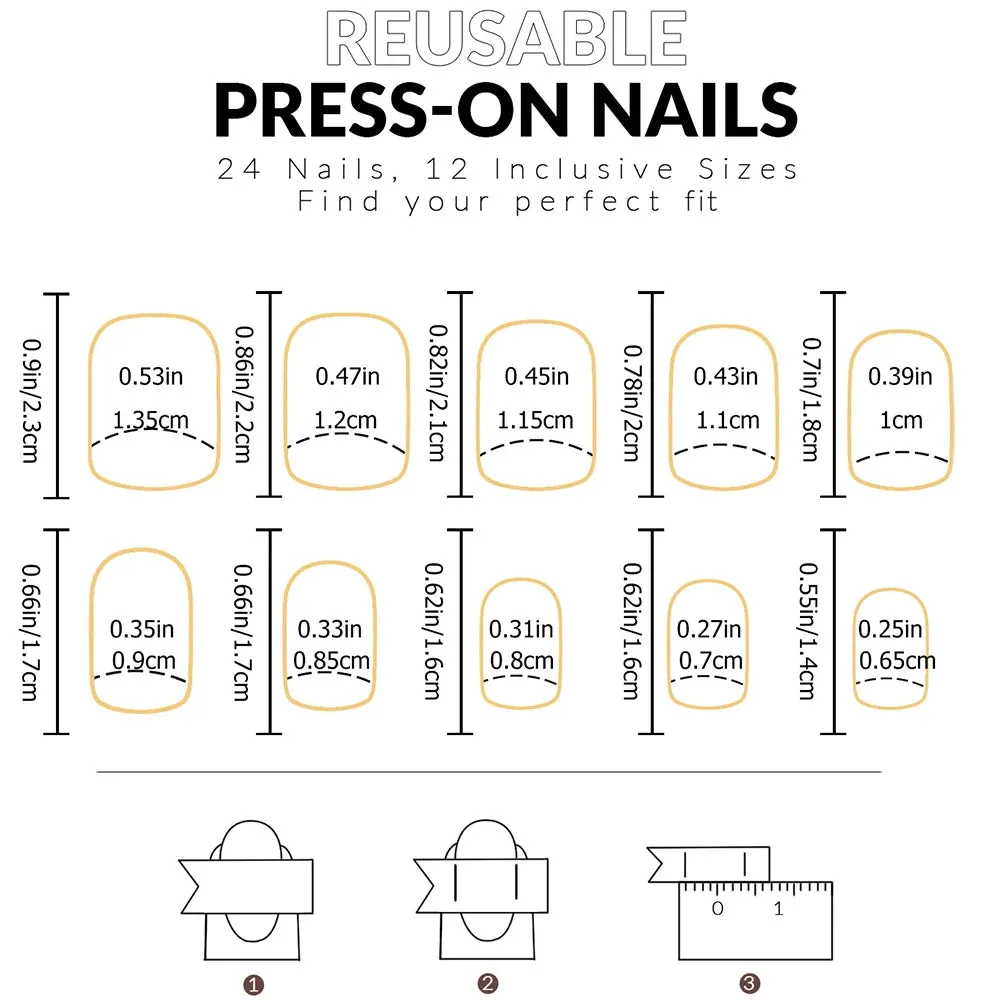 24pcs Medium Square Pink France Full Cover Fake Nail Set - Short Coffin Press On Nails Love Design For Girl Mother Women Gift