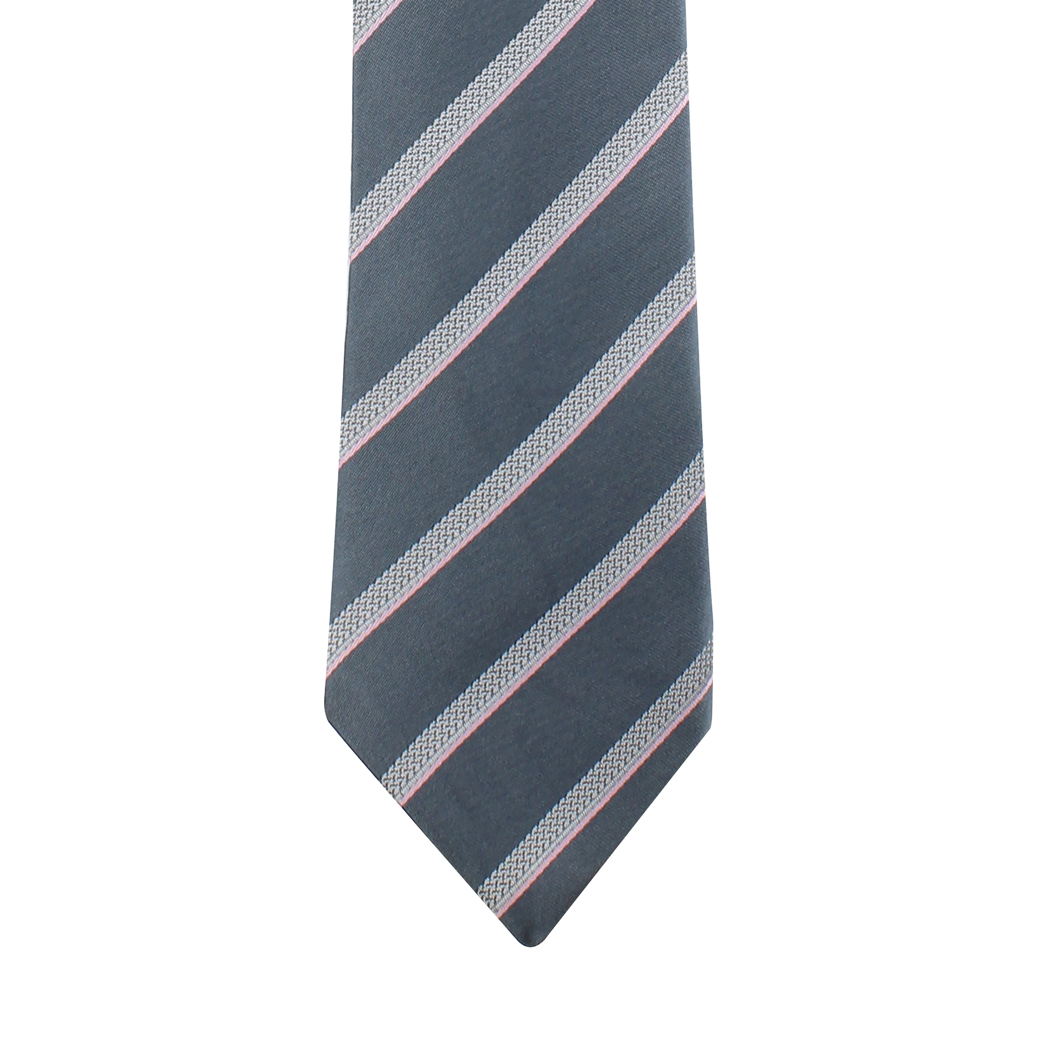 Kovove Elegant Gray Striped Neck Tie For Men