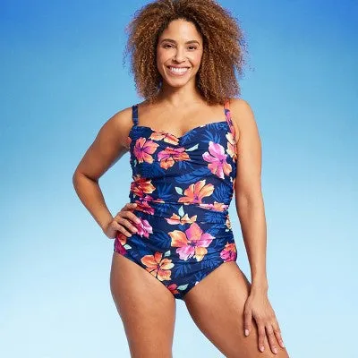 Lands' End Women's Tummy Control One Piece Swimsuit UPF 50  Swimwear