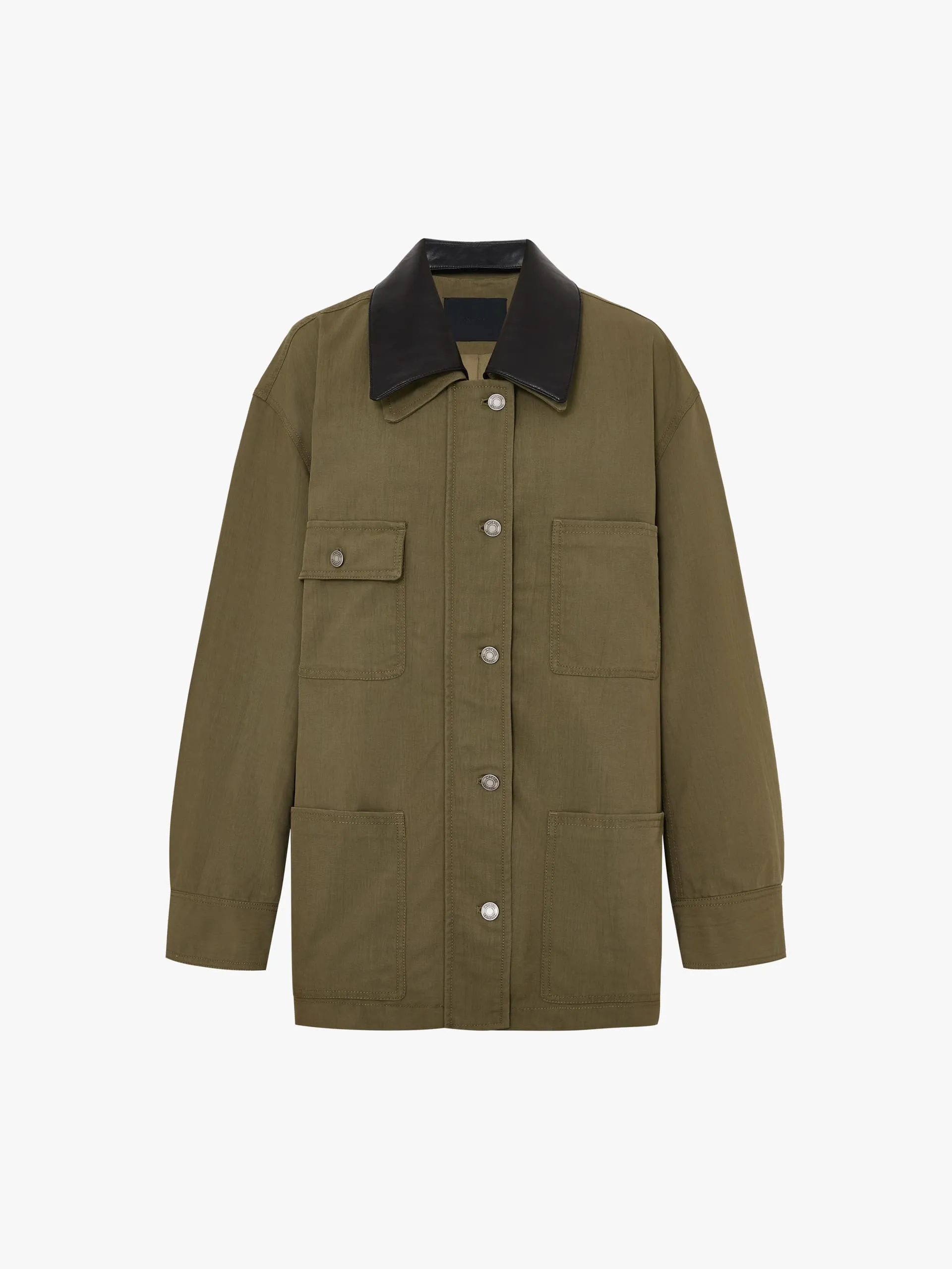 Leather Collar Loose Coat