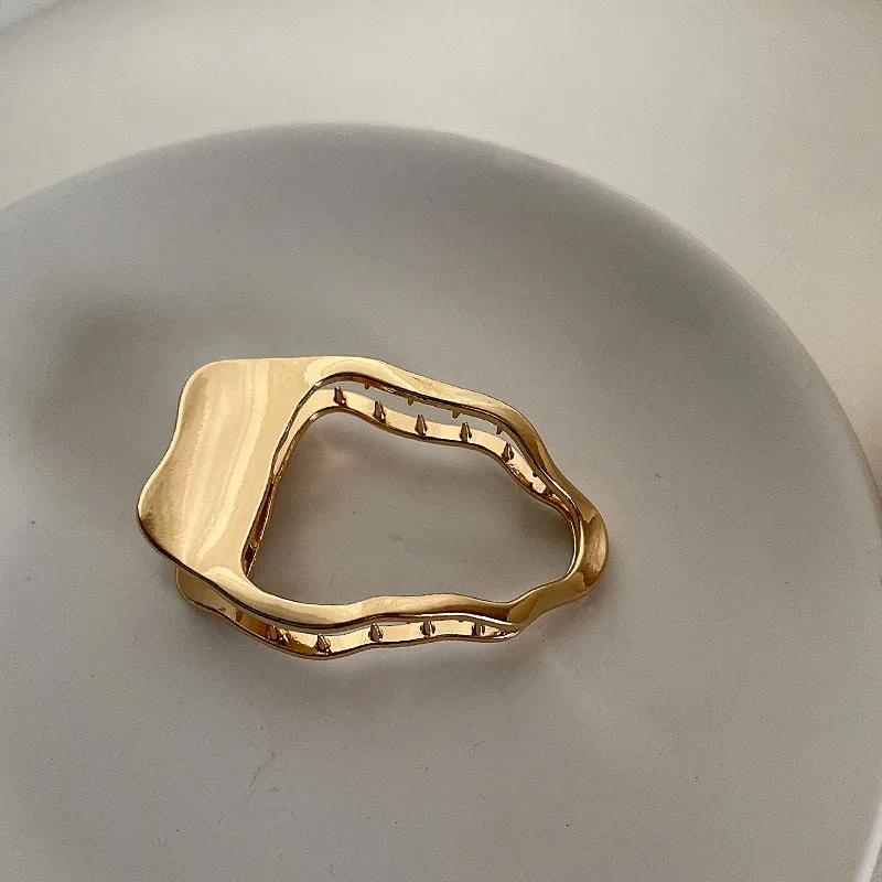 New Women Elegant Gold Silver Hollow Geometric Metal Hair Claw Vintage Hair Clips Headband Hairpin Fashion Hair Accessories