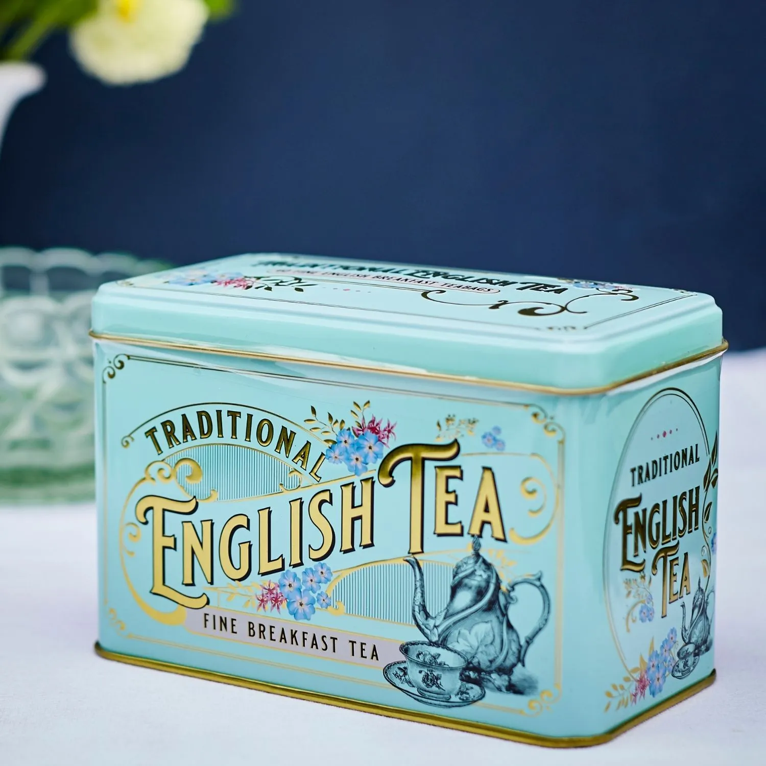Vintage Victorian Classic Tea Tin - Mint Green