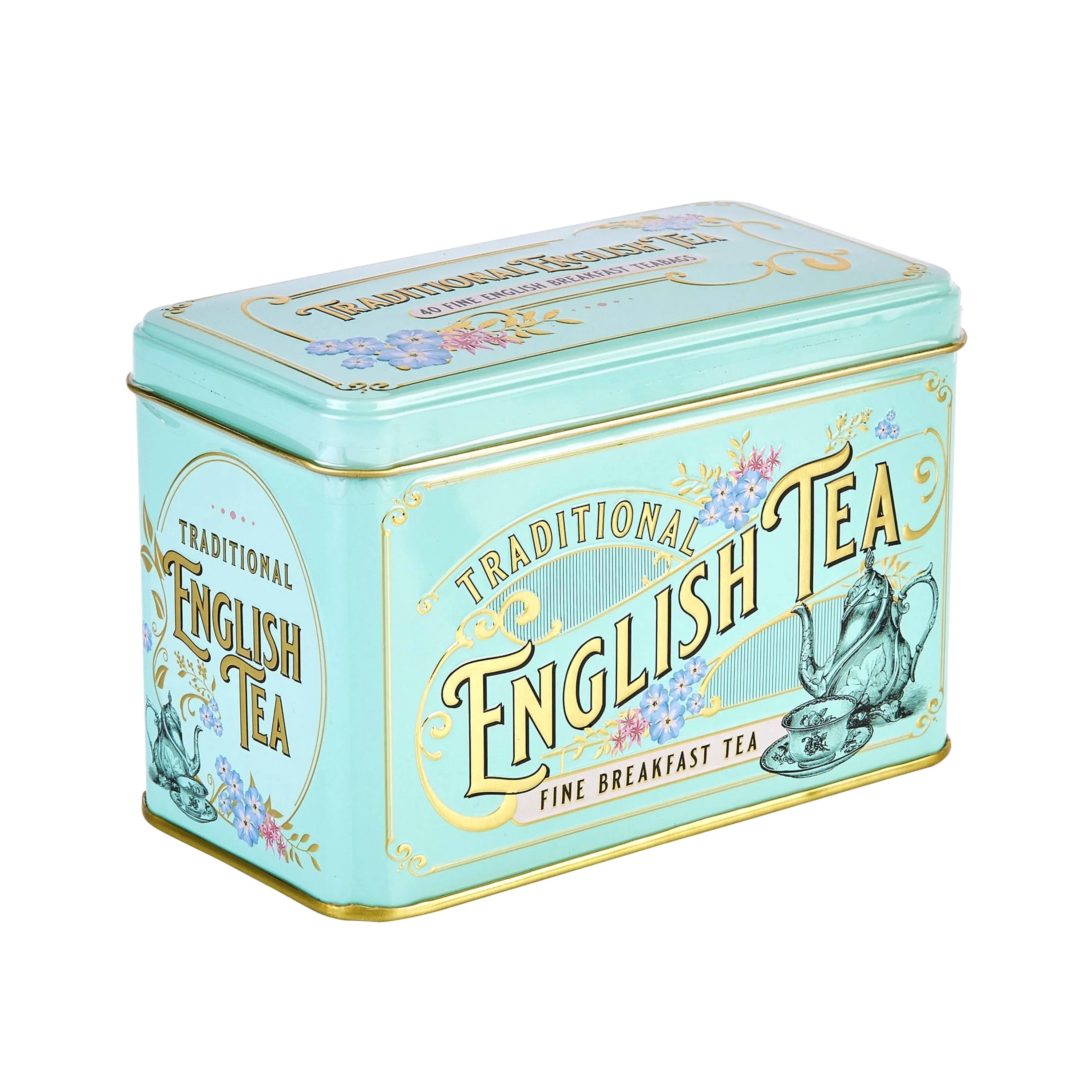 Vintage Victorian Classic Tea Tin - Mint Green