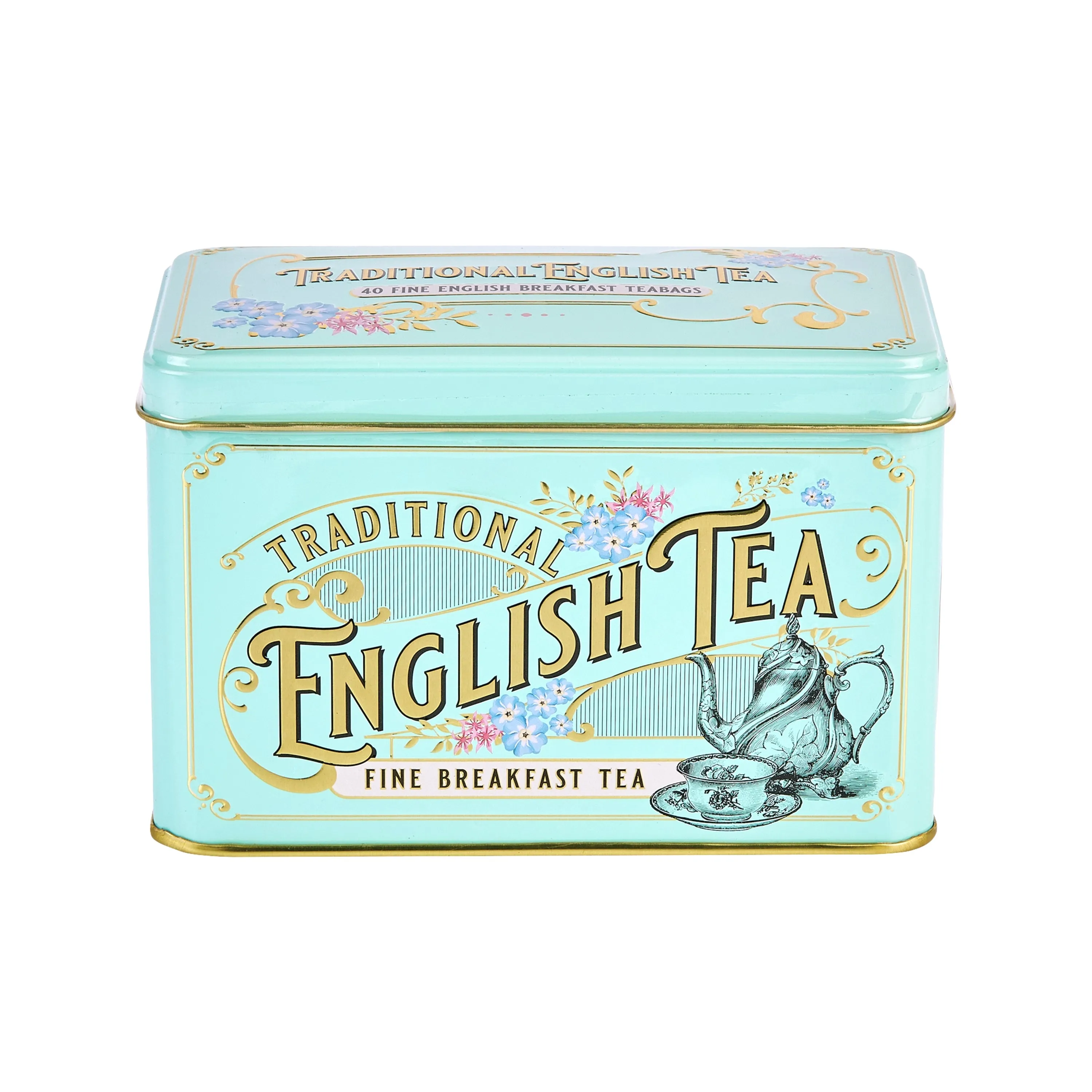 Vintage Victorian Classic Tea Tin - Mint Green