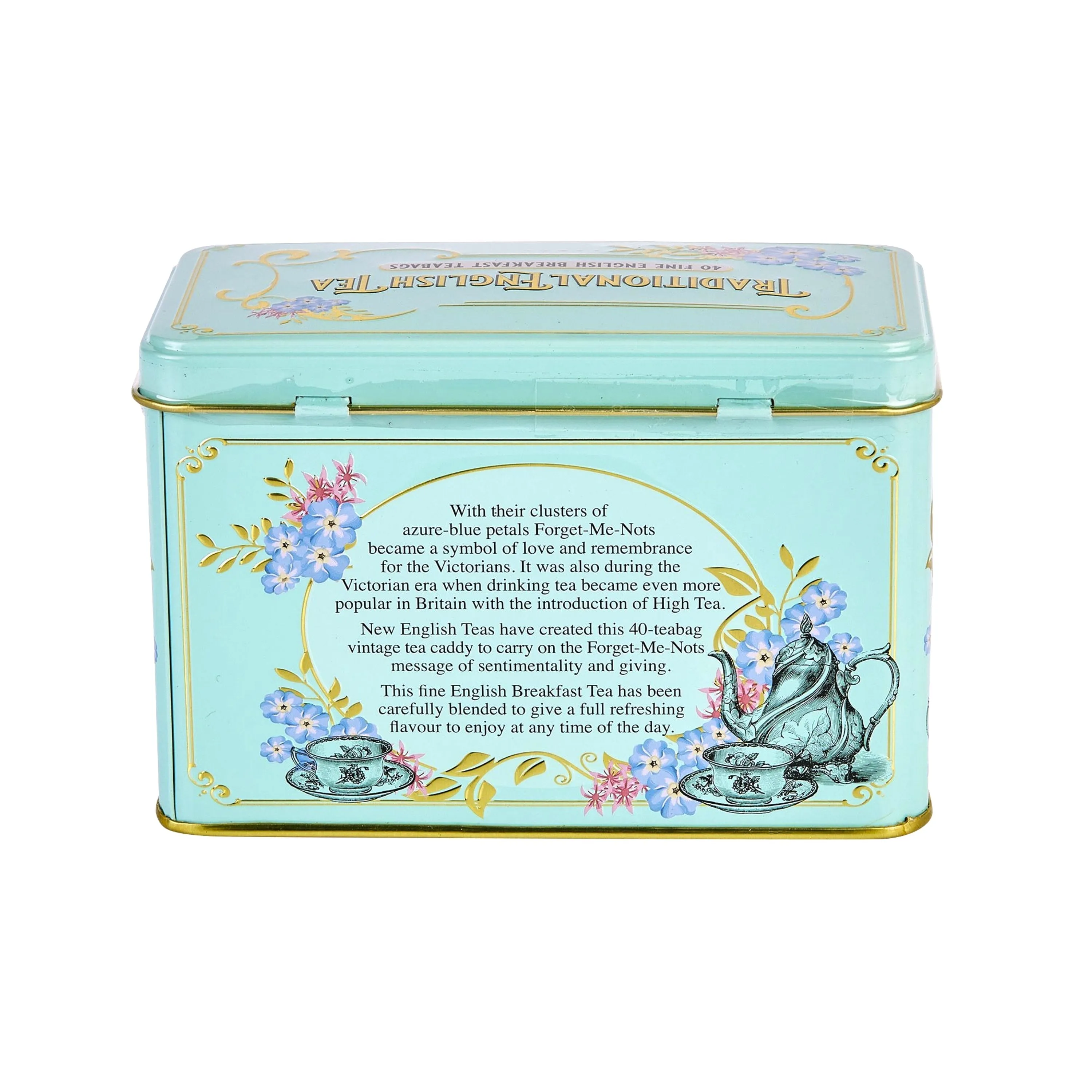 Vintage Victorian Classic Tea Tin - Mint Green